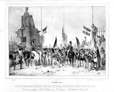 Arrival of the Patriots of Rouen, Elbeut and Le Havre, Paris, 30th July 1830 by Unbekannt