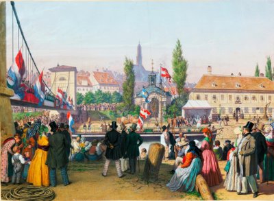 Arrival of the Steamboat at the Station on the Danube Canal, Vienna by Unbekannt