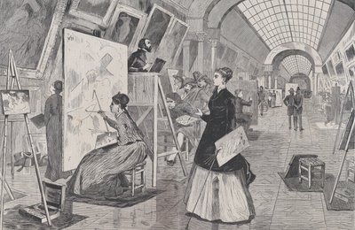 Art-Students and Copyists in the Louvre Gallery, Paris, Harper