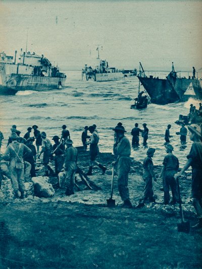 As the Sun Came Up On Invasion Day: With Pick and Shovel the Way is Cleared by Unbekannt