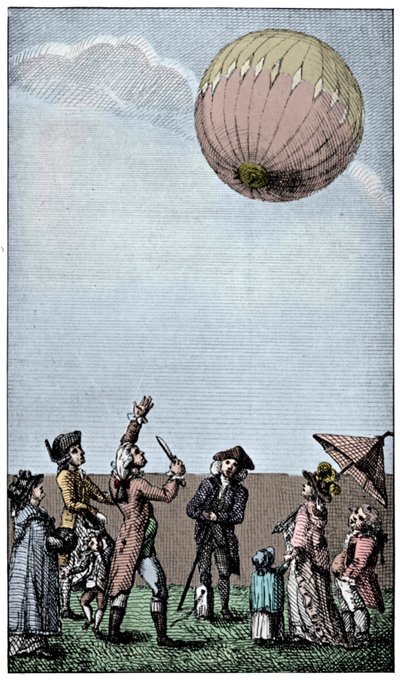 Ascension of a Montgolfier Balloon, late 18th Century by Unbekannt