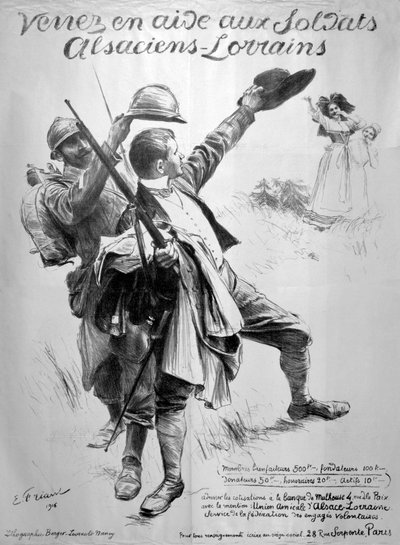 Assist the Alsatian soldiers, French World War I poster by Unbekannt