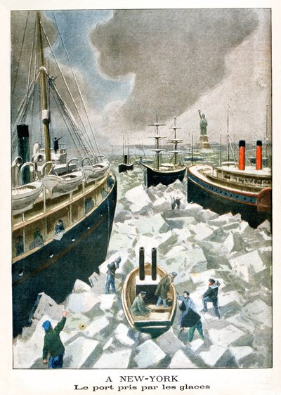 At New York, The port taken by the ice, 1901 by Unbekannt