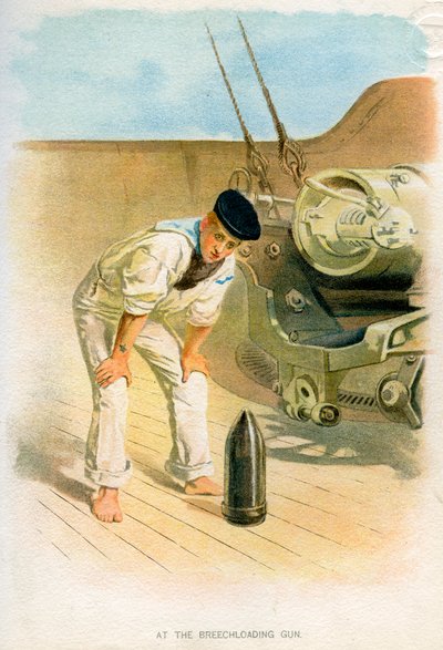 At the Breechloading Gun, c1890-c1893 by Unbekannt