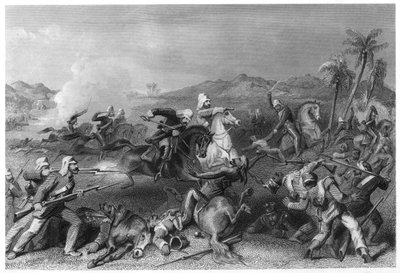 Attack on the Sealkote mutineers by General Nicholsons Irregular cavalry, 1857, c1860 by Unbekannt