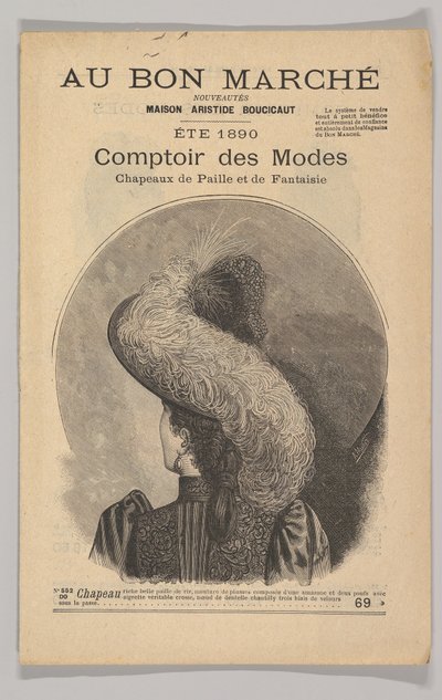Au Bon Marché-Comptoir des Modes, Chapeaux de Paille de Fantaisie, Éte 1890, 1890 by Unbekannt