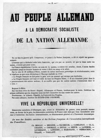 To the German People, from French Political posters of the Paris Commune by Unbekannt