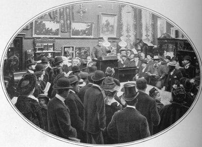 Auction in Progress at Phillips Auctioneers, London by Unbekannt