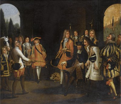 Audience of Louis XIV with Tsar Peter the Great in Versailles by Unbekannt
