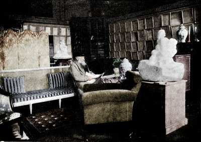 Auguste Rodin Among His Books at 77 Rue De Varenne by Unbekannt