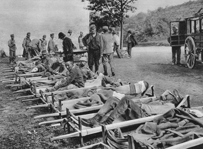 Austrian Soldiers on the Way to Hospital, Battle of the Isonzo, World War I by Unbekannt