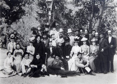 Author Maxim Gorky and Anton Chekhov Between the Actors of the Moscow Art Theatre by Unbekannt