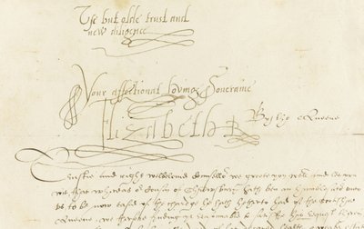 Autograph Letter by Queen Elizabeth I to Mary, Queen of Scots, 1584 by Unbekannt