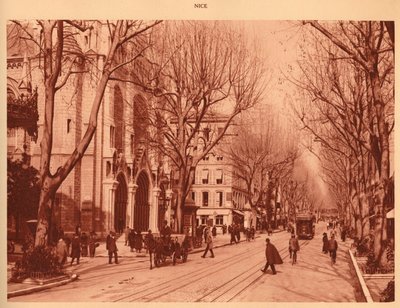 Avenue de la Victoire and Notre-Dame Church, Nice, 1930 by Unbekannt