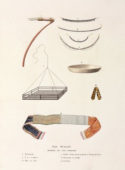 Axe, belt and other items from Oualan by Unbekannt
