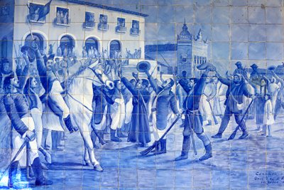 Azulejo mosaic depicting Cachoeira people cheering Prince Pedro, who led Brazil to independence, Cachoeira, Brazil by Unbekannt