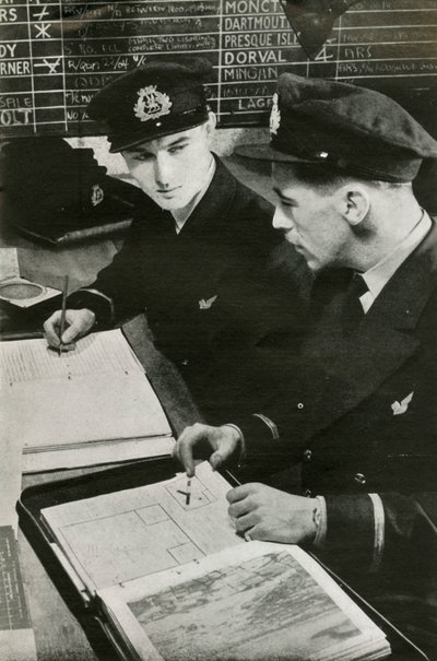 BOAC Navigation Officers Drawing Up a Flight Plan, World War II by Unbekannt