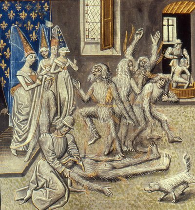 Bal des Ardents Miniature from the Grandes Chroniques de France by Jean Froissart, 15th century by Unbekannt