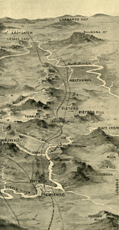 Balloon Map Illustrating the Battle of Pieters and Relief of Ladysmith by Unbekannt