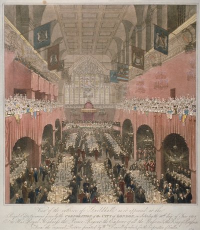 Banquet at the Guildhall, City of London by Unbekannt