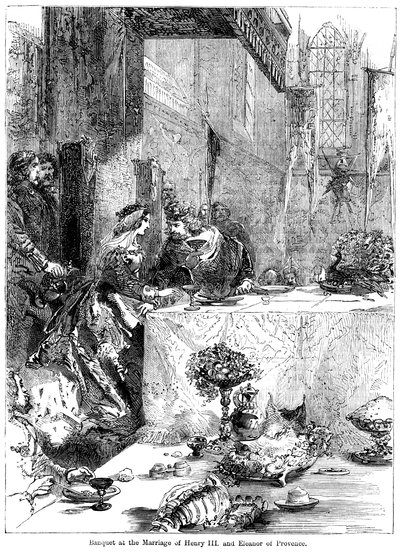 Banquet at the marriage of King Henry III 1207-1272 and Eleanor of Provence c. 1223-1291, 1236 by Unbekannt