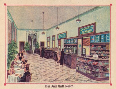 Bar and Grill Room - Hotel Florida - Havana - Cuba, c1910 by Unbekannt