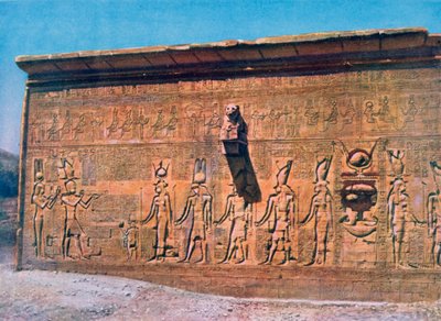 Bas-relief of Cleopatra, Caesarion, Temple of Hathor, Dendara in Egypt by Unbekannt