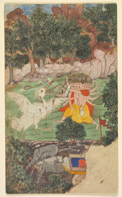 Battle of Ravana and Jatayu, from sarga chapter 49 of the Aranya-kanda Book of the Forest by Unbekannt