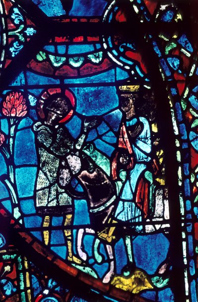 Baudoin Tells Charlemagne of the Death of Roland, Stained Glass, Chartres Cathedral by Unbekannt