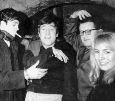 Beatles John Lennon and Paul McCartney at the Cavern Club c 1960 by Unbekannt