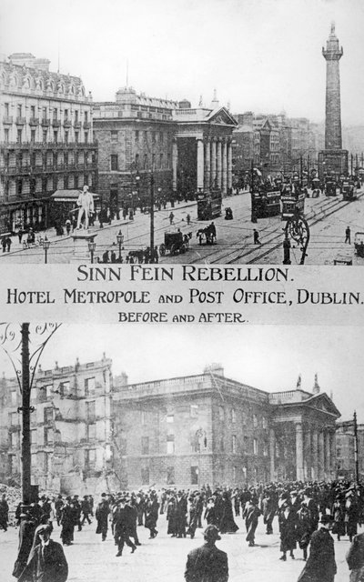 Before and after, Anti-English Irish uprising, Dublin, May 1916 by Unbekannt