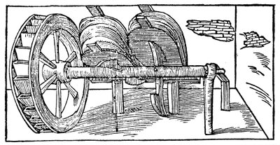 Bellows Operated by a Camshaft Powered by a Water Wheel by Unbekannt