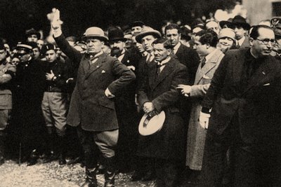 Benito Mussolini, Between the Members of the Fascist Party, Shortly After the March on Rome by Unbekannt