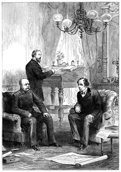 Benjamin Disraeli 1804-1881 meeting with Otto von Bismarck 1815-1898, Berlin, 1878 by Unbekannt