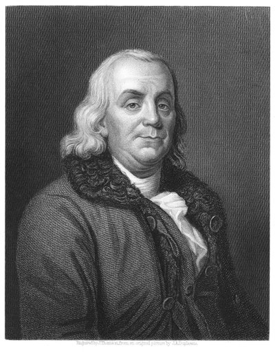 Benjamin Franklin, American scientist, inventor and statesman by Unbekannt