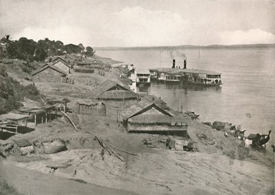 Bhamo - Irrawaddy Flotilla Mail Steamer at the Ghat by Unbekannt