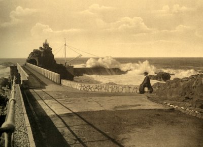 Biarritz - At the Rock of the Virgin in Rough Weather by Unbekannt