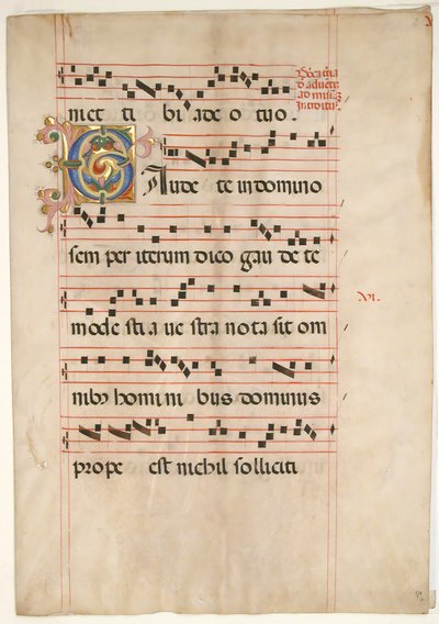 Bifolium with Foliated Initial C, from a Gradual, second half 15th century by Unbekannt
