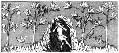 Bird Piping, 14th Century by Unbekannt