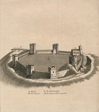 Birds-Eye View of Oxford Castle in Oxfordshire, 1800 by Unbekannt