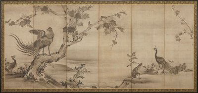 Birds, Flowers, and Trees: On the Back, Bamboo Trees by Unbekannt