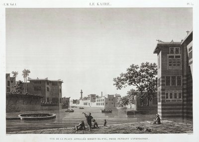 Birket-al-Fyl, Cairo, Egypt, during the flood, c 1798 by Unbekannt