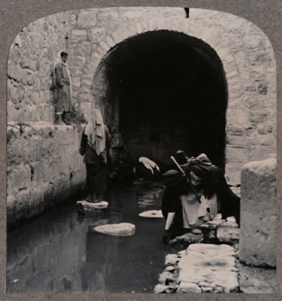 Blind men washing eyes in the Pool of Siloam, c1900 by Unbekannt