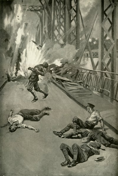 Blowing Up A Bridge Across the Aisne at Soissons by Unbekannt
