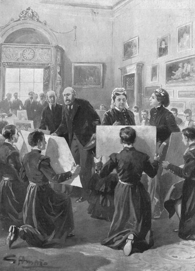 Bluecoat Boys showing their drawings to Queen Victoria at Buckingham Palace, 1873 by Unbekannt