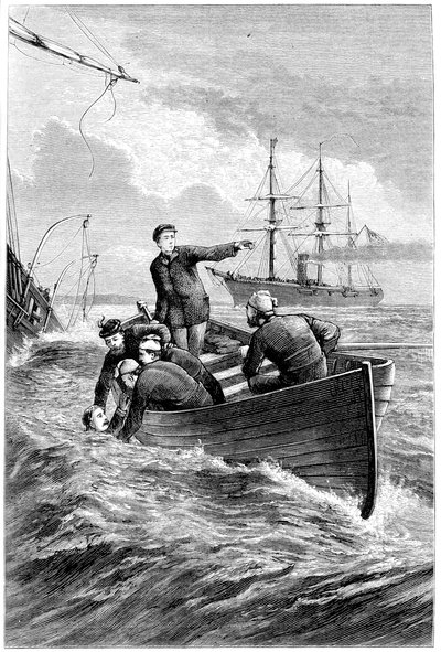 Boat of the Deerhound Rescuing Captain Raphael Semmes by Unbekannt