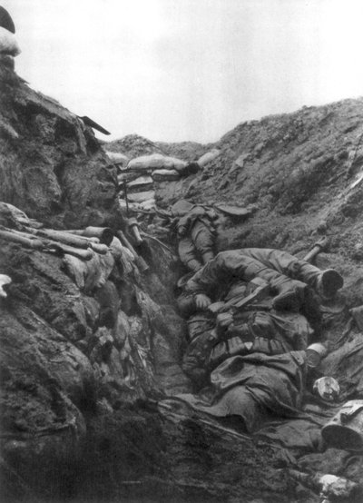 Bodies in a trench at Mort Homme, Verdun, France, 9 April 1916 by Unbekannt