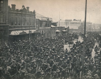 Boer Commando passing through Johannesburg Second Transvaal War by Unbekannt