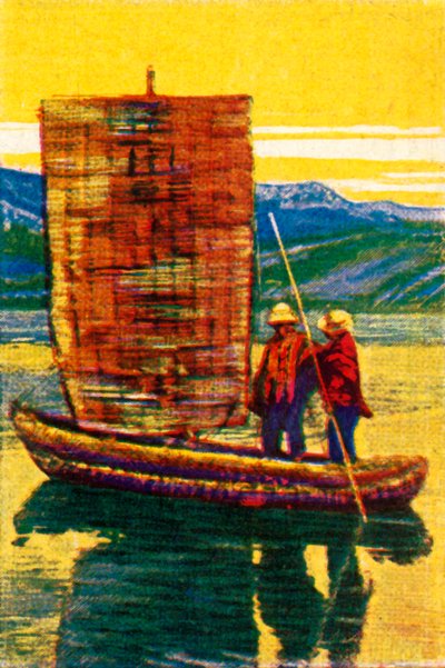 Bolivian Sailing Raft Made of Reeds, c1928 by Unbekannt