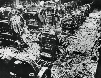 Bomb Damage at a Renault Factory, Sevres, Paris by Unbekannt